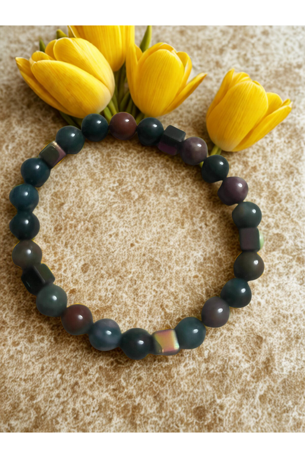 Kan Taşı Doğal Taş Bileklik