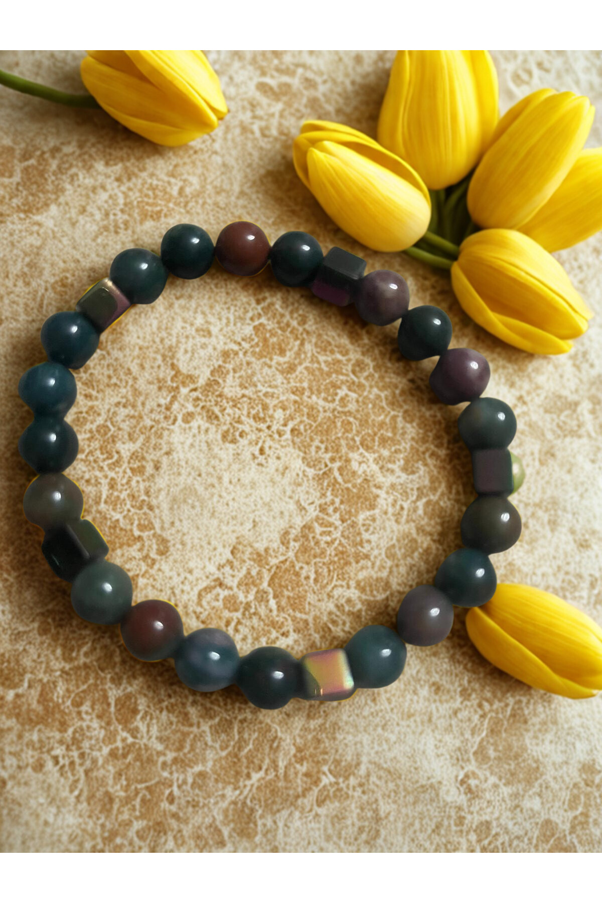 Kan Taşı Doğal Taş Bileklik