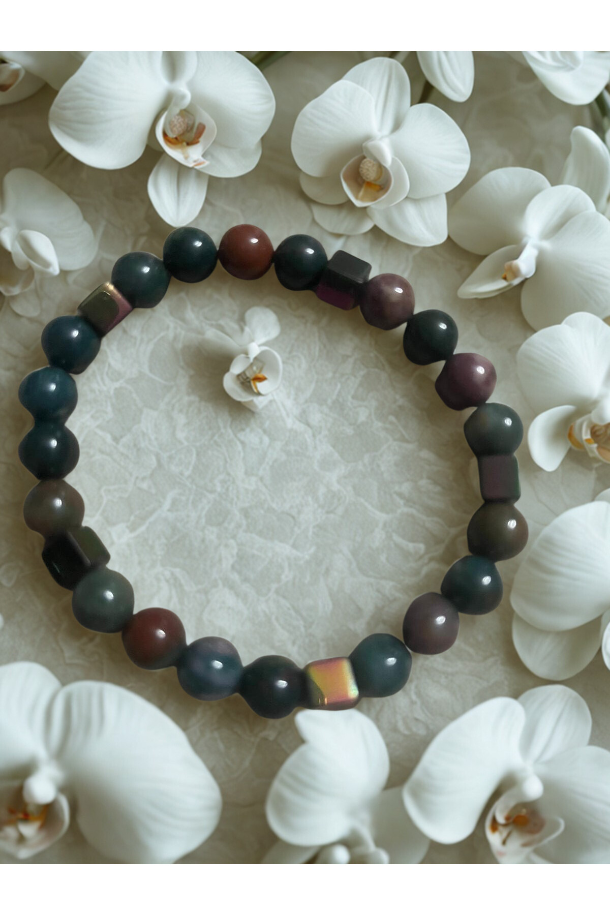 Kan Taşı Doğal Taş Bileklik