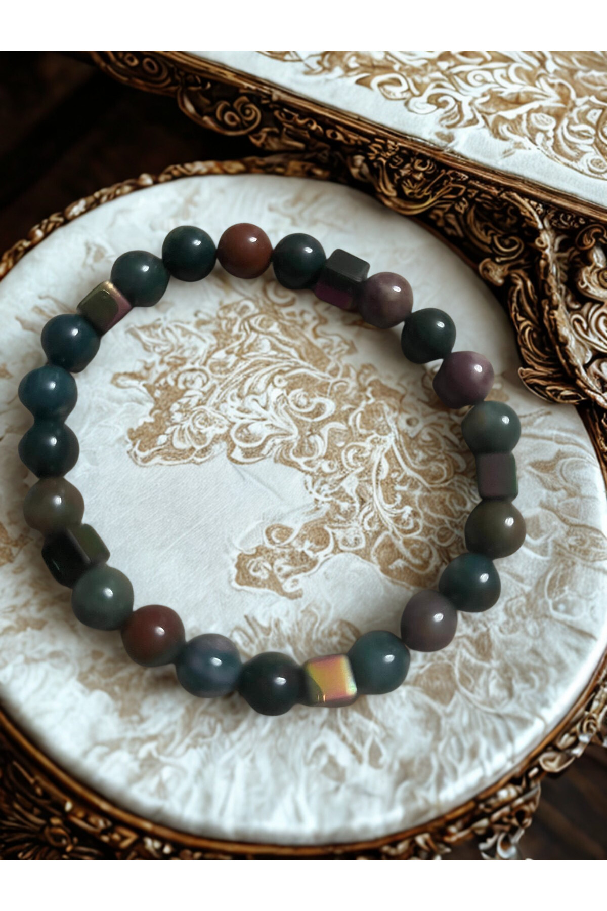 Kan Taşı Doğal Taş Bileklik