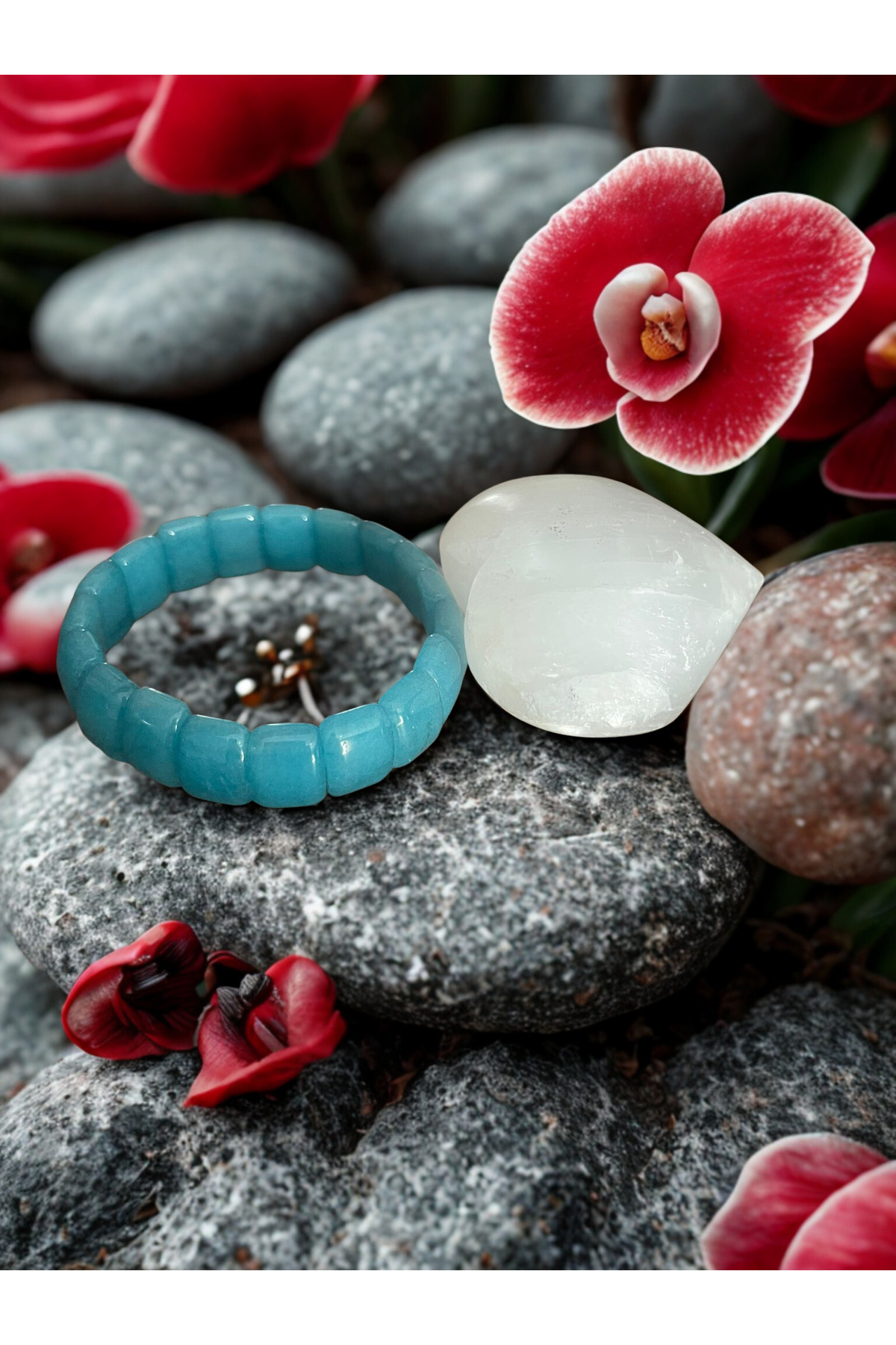 Akuamarin Doğal Taş Rolex Kesim Bileklik