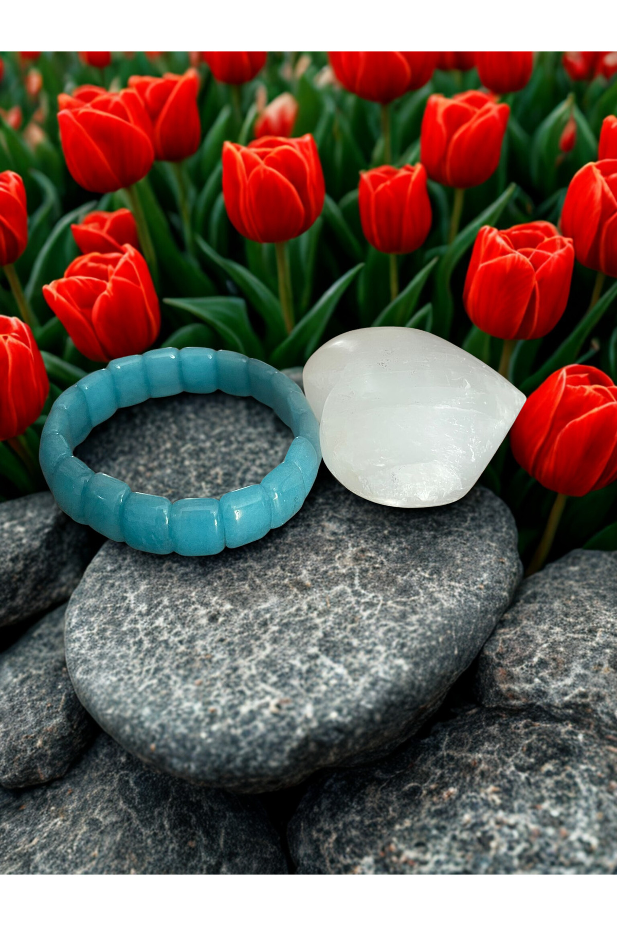 Akuamarin Doğal Taş Rolex Kesim Bileklik