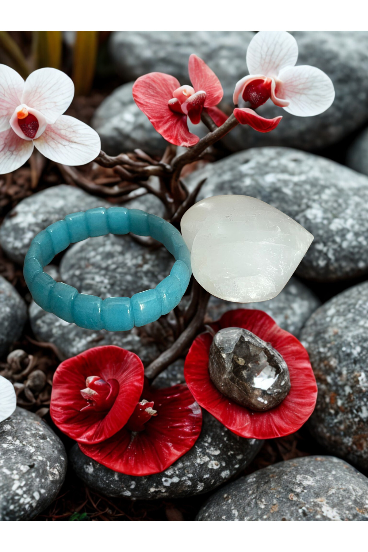 Akuamarin Doğal Taş Rolex Kesim Bileklik