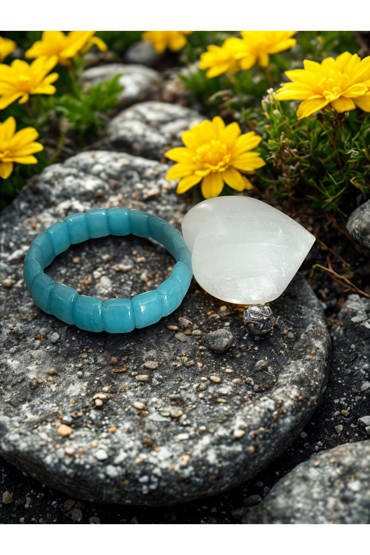 Akuamarin Doğal Taş Rolex Kesim Bileklik