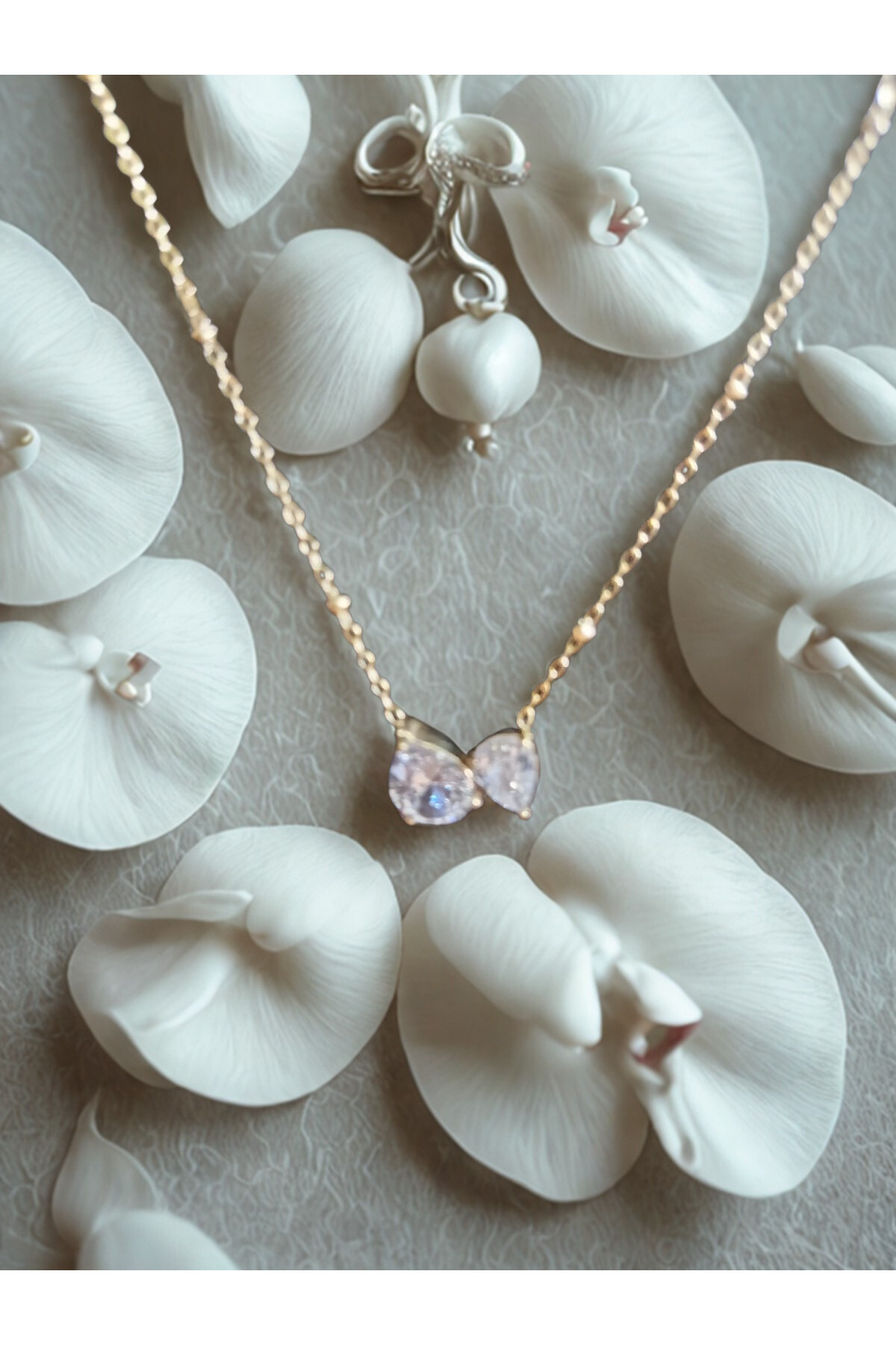 Fiyonk Taşli Çelik Kolye