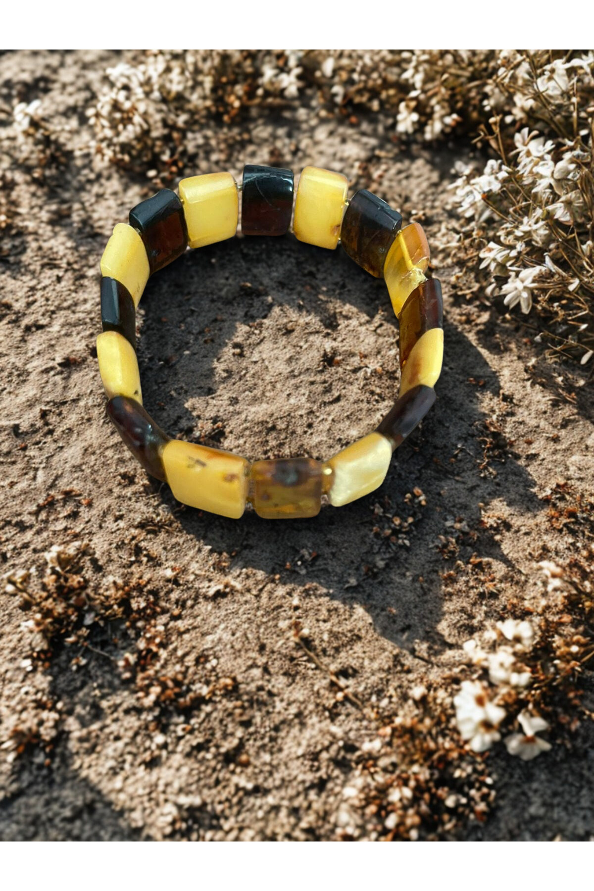 Kehribar Siyah Sarı Rolex Bileklik