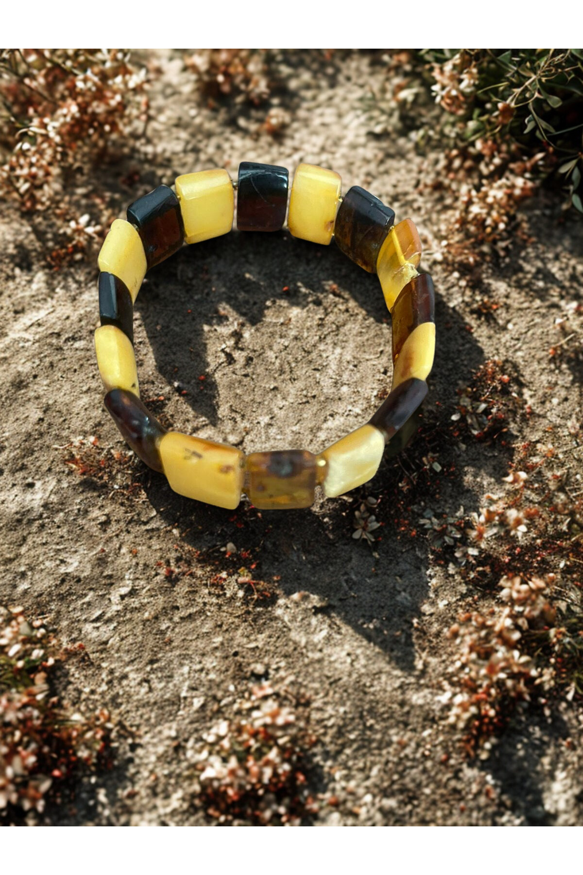 Kehribar Siyah Sarı Rolex Bileklik